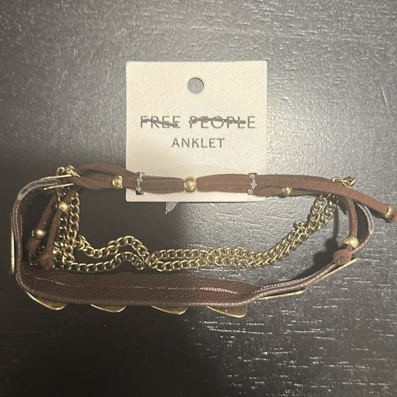 Free People Gold and Brown Anklet - Picture 3 of 4